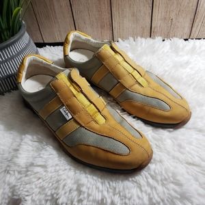 COLE HAAN Women's 8.5 Yellow, Gray Sneaker Casual, Pull-On Loafers GUC